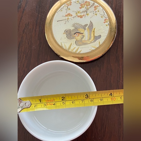 Vintage The Art of Chokin 24k Gold Edged Trinket Box Bird Copper Design Japan - Picture 8 of 9